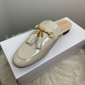 Taupe Tassel Charm Loafer Mules